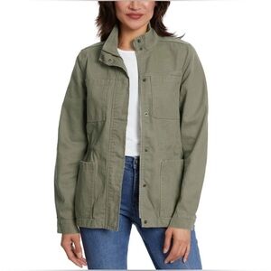 Vintage X America Women's Cotton Canvas Green‎ Anorak Jacket Full Zip Small